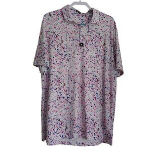 Bad Birdie Mens Paint Spatter 3 Core Performance Golf Polo Shirt 2XL